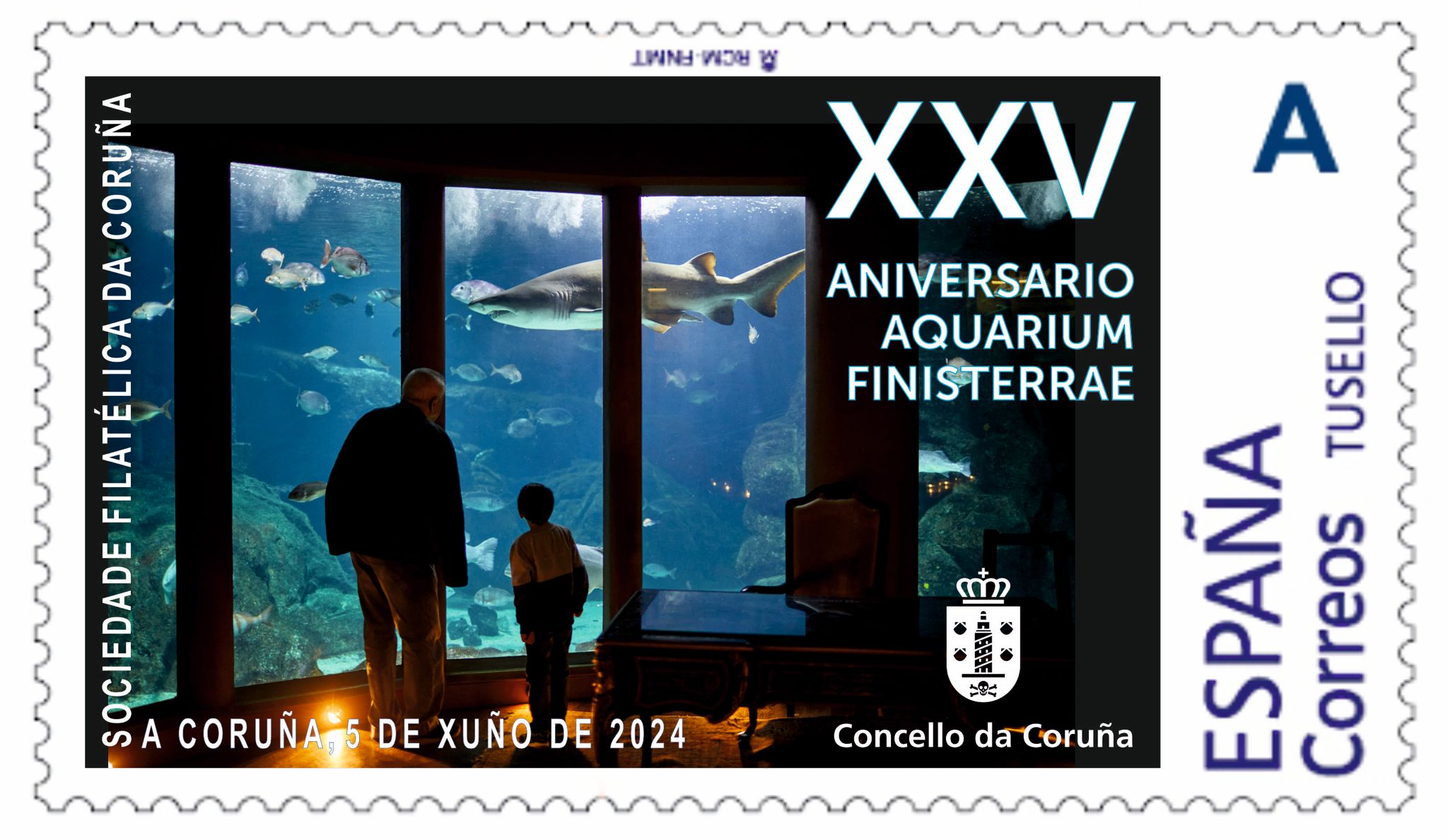 Sello Conmemorativo XXV Aniversario Aquarium Finisterrae